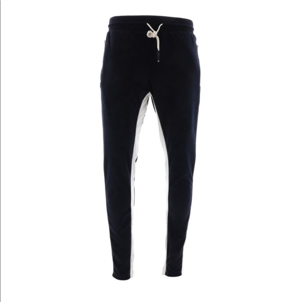 JORDAN CRAIG PANTS VELOUR. SIZE: L  COLOR:  BLACK &WHITE New